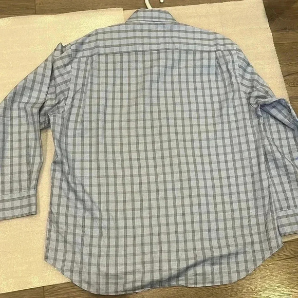 ❤️Host Picks❤️[XL]Robert Talbott Carmel  Cotton Squares Striped Blue Dress Shirt - Picture 6 of 8